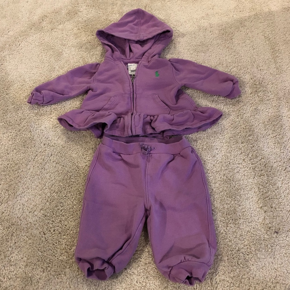 Ralph Lauren baby girl hoodie and pant set